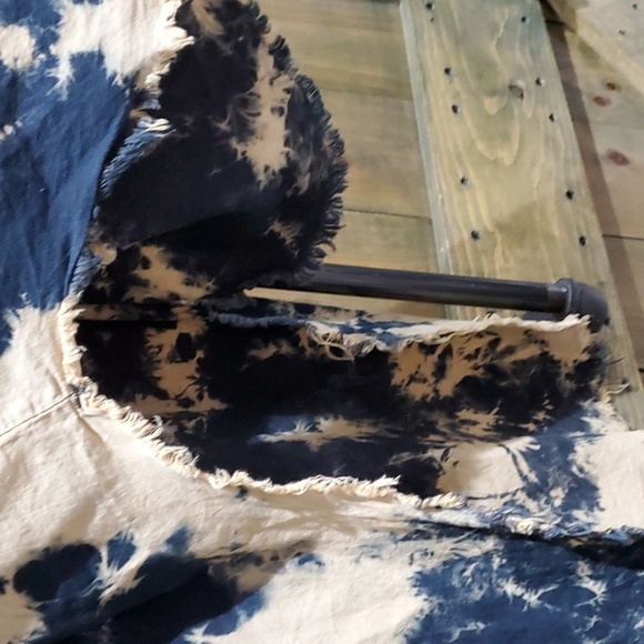 THRILL JEANS PLUS SIZE 3X TIE DYE BUTTON DOWN SHIRT HIGH LOW DISTRESSED RIPS - Picture 6 of 13